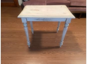 Distressed White Accent Side Table