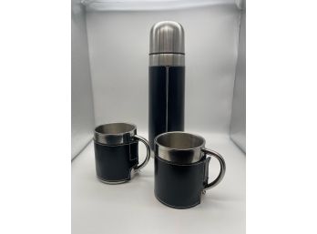 Travel Thermos And Cup Set With Carry Case - 3 Pieces