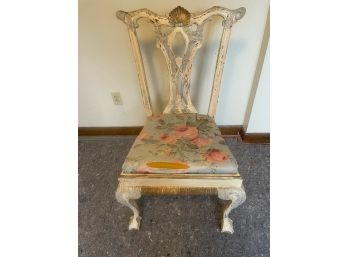 Vintage Wood Carved Accent Chair