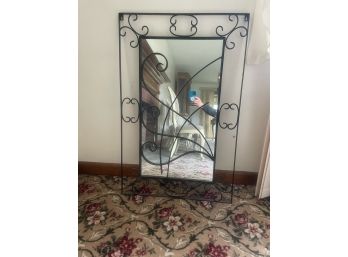 Wrought Iron Mirror With Unique Accent