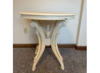 French Provincial Style Circular Accent Table With Unique Legs