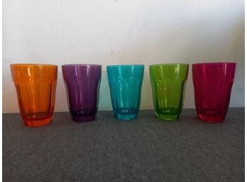 Vintage Colorful Juice Glasses
