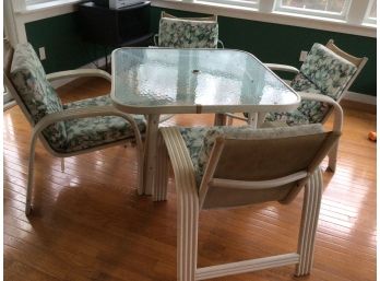 Vintage Patio Glass Table And Chairs