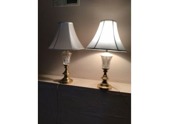 Pair Of Crystal Table Lamps