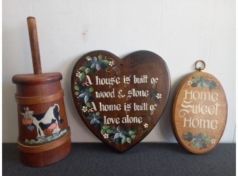 Wood Carved Home Decor Lot