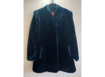 Navy Blue Sasson Size 8 Fur Coat
