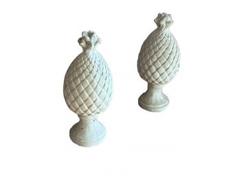 Pair Of Cement Pineapples