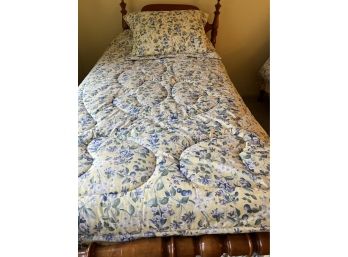 Pair Of Twin Bedspreads And Matching Window Treatments