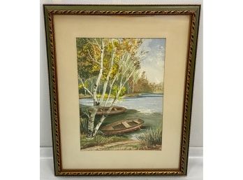 Vintage Dale Benedict 1967 Original Watercolor Painting, Signed & Inscribed On Back By Artist