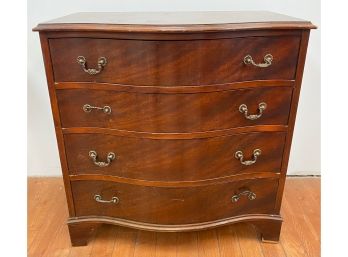Vintage Maddox Colonial Reproduction Solid Wood 4 Drawer Serpentine Dresser