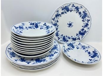 Vintage Royal Meissen Japan Fine China: 5 Plates & 11 Soup Bowls, Matches Other Meissen Lots
