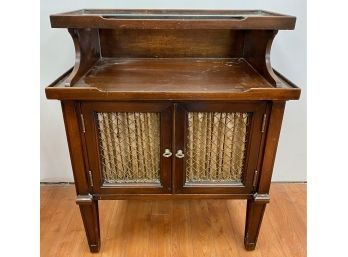 Vintage Mahogany Cabinet With Mesh Doors