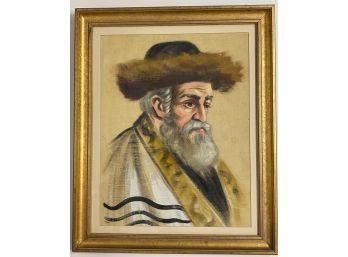 Vintage Original Judaica Oil Painting, Unsigned