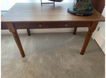 Solid Wood Table With Single Drawer
