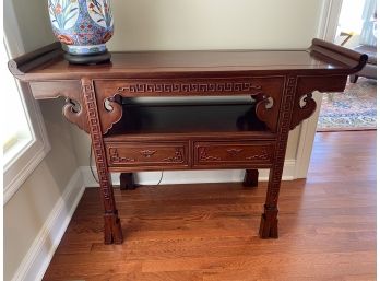 Asian Style Two Drawer Table