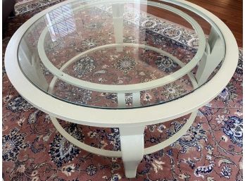 Round Glass And Metal Coffee Table