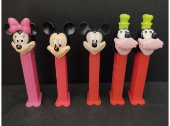 MICKEY & MINNIE MOUSE AND GOOFY PEZ DISPENSER LOT 5 Pcs
