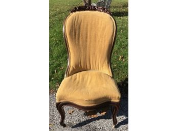 Armless Upholstered Side Chair For Refinishing