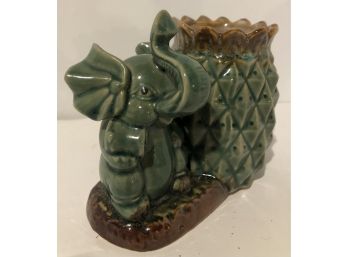 Ceramic Elephant And Pineapple Planter