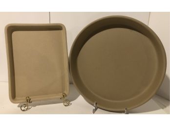 Two Pampered Chef Stoneware Pieces - Unused Condition