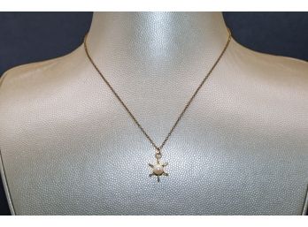 Gold Plated Chain With Pearl Pendant