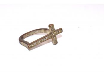 Cross Ring With Small Stones Size 8.75