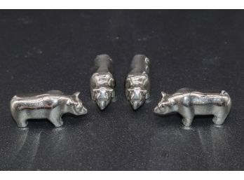 4 Miniature Silver Bears