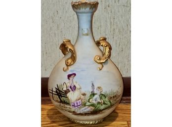 Antique Jean Pouyat Limoges Porcelain Hand Painted Vase
