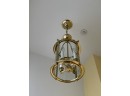 A Pair Of Brass And Glass Lantern Fixtures