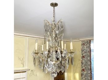 A Gorgeous Rock Crystal Chandelier, Possibly Visual Comfort