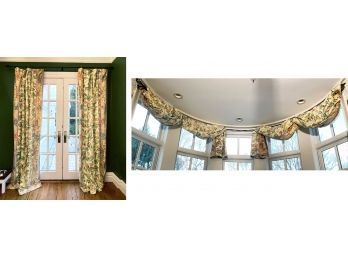Lined Drapery Panels, Valence, And Hanging Hardware