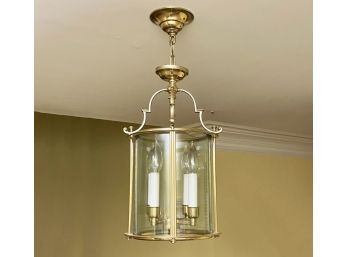 A Fine Quality Brass And Glass Lantern Fixture