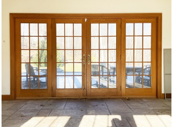 A Set Of Solid Wood French Doors And Sidelights By Marvin - Back