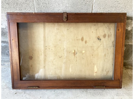 A Large Vintage Wood Shadow Box, With Brass Hardware