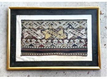 An Antique South American Textile Panel - Framed And Matted