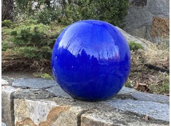 A Glazed Ceramic Garden Sphere