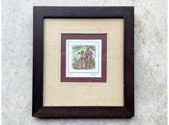 A Vintage Hand Colored South American Etching, Signed Menzi