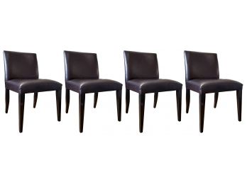 A Set Of 4 Modern Leather Dining Chairs By Room & Board