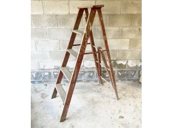An Antique Wood 6' Ladder