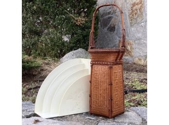 A Basket And Acrylic Deco Revival Desktop Organizer