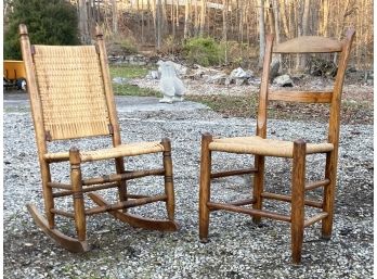 Antique Rush Seated Chairs