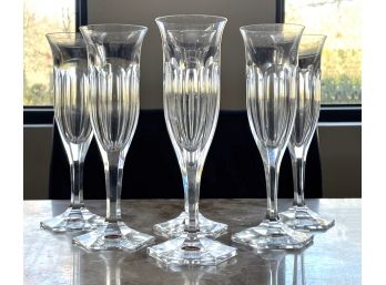 A Set Of Moser Crystal Champagne Flutes