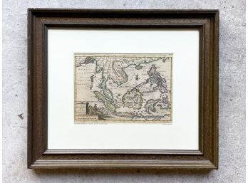 A Framed Hand Colored Antique Map
