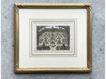 An 18th Century Hand Colored Etching - Garden Plot