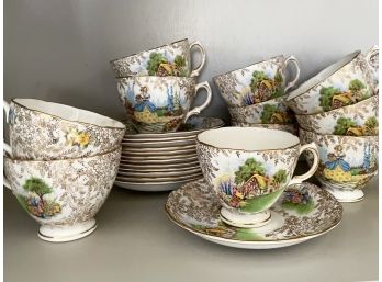 Vintage Mayfair Transerware Cups And Saucers