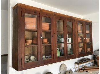A Set Of Vintage Pine Upper Cabinets