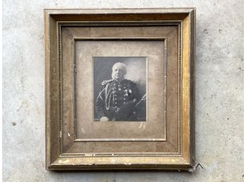 An Antique Photograph In Gilt Wood Frame - Military Themed