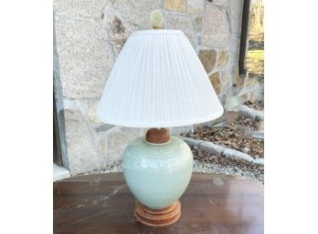A Vintage Glazed Ceramic Accent Lamp