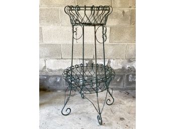 An Antique Wrought Iron Plant Stand