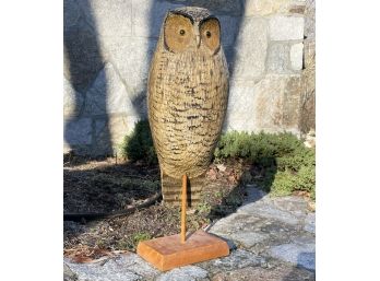 A Large Late 19th Century Carved Owl, Made In New Hampshire, C. 1890